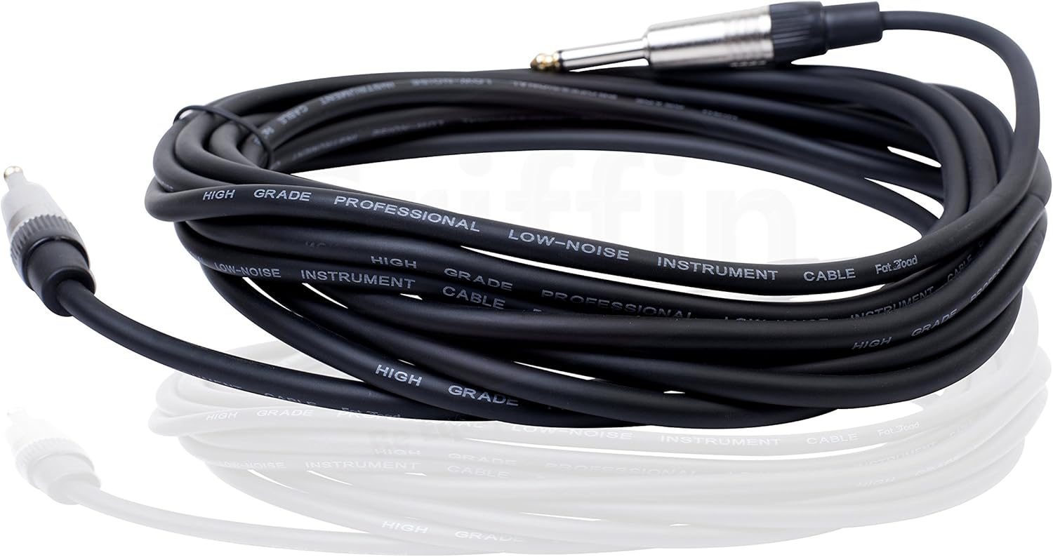 Fat Toad 20FT Guitar Instrument Cables (ShieldedPRO X Series) 10-Pack – 1/4 Inch TS Jack Patch Cords with Gold Straight Ends, 24 AWG for Amp, Bass, Studio