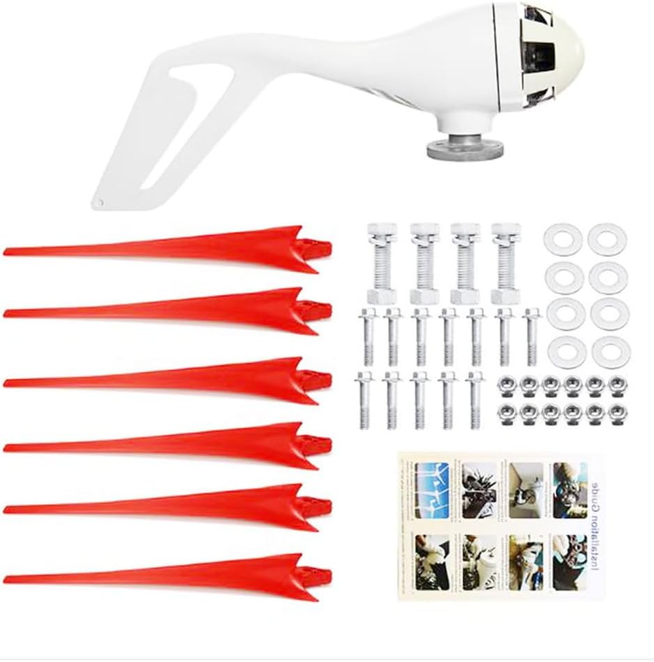 14000W Windmill Turbines Generator 12V/24V/48V Small 6 Blade Wind Industrial Machinery Equipment, for Marine Home Charging(with Controller)