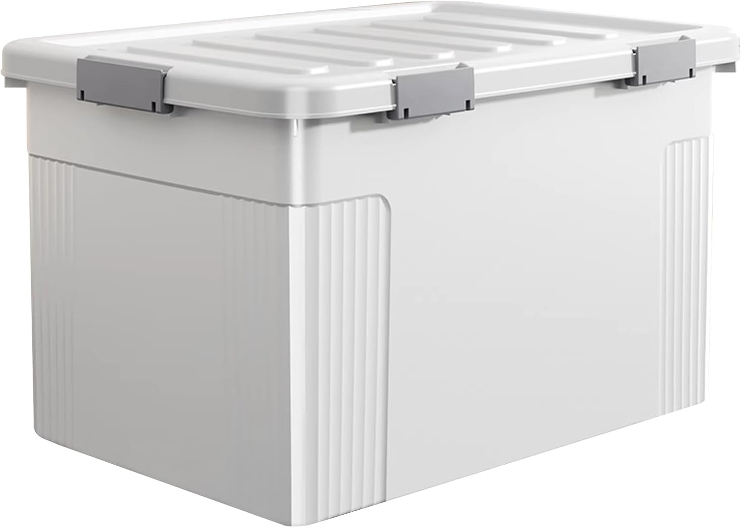 Storage box Outdoor Heavy Duty Plastic Storage bin With Wheels Secure Latching lid Large Capacity Organizer for Home Garage Outdoor use Stackable Durables(White)