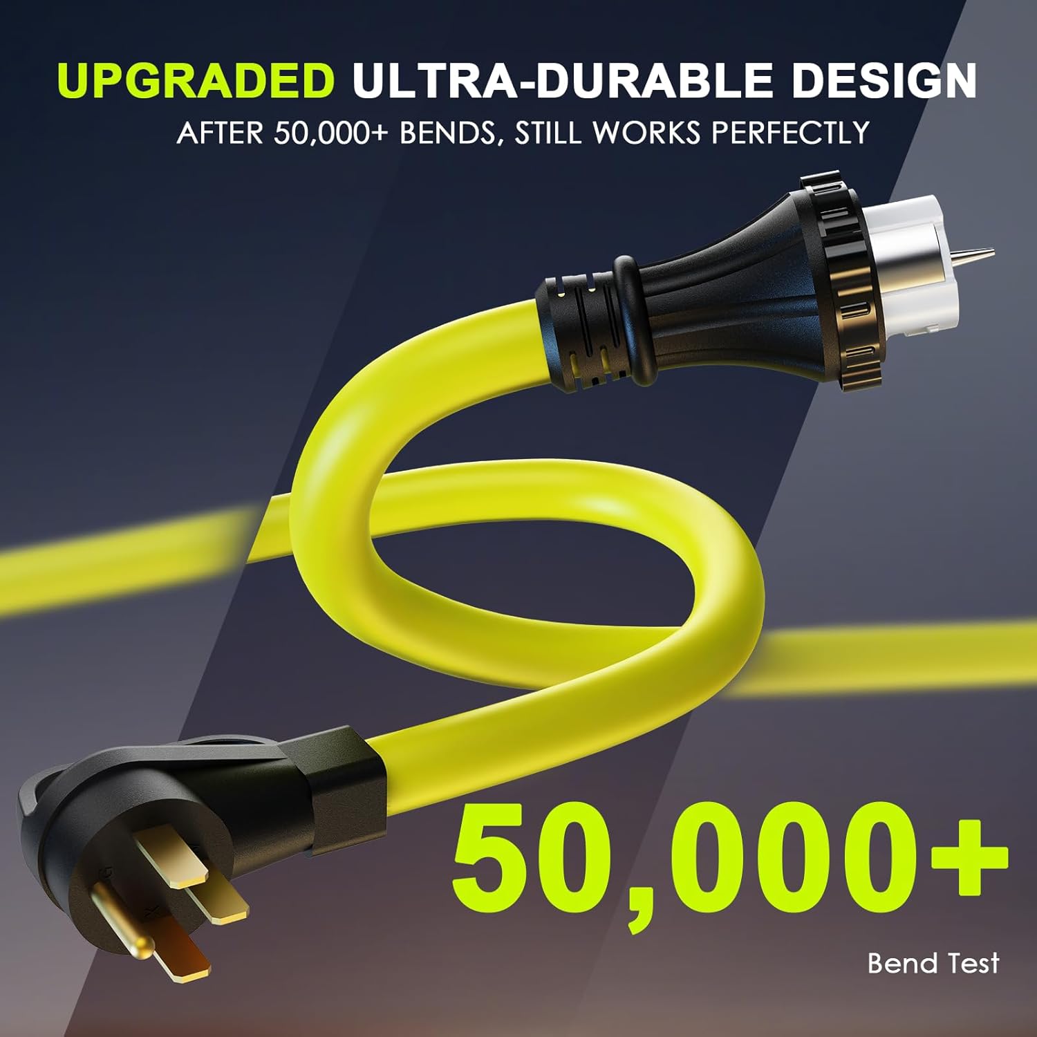 50 Amp Generator Cord 15FT and Power Inlet Box, NEMA 14-50P Male to SS2-50R 125/250V Twist Lock Connector with Pre-Drilled NEMA SS2-50P Generator Inlet Box for Generator to House, ETL Listed