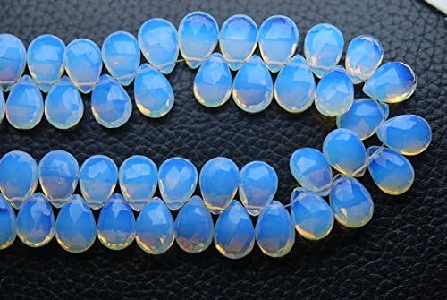 13 inch natural beads strand of 7x10mm faceted pear opal quartz gemstone briolletes beads for DIY jewelry - necklace, bracelet, earring, ring.