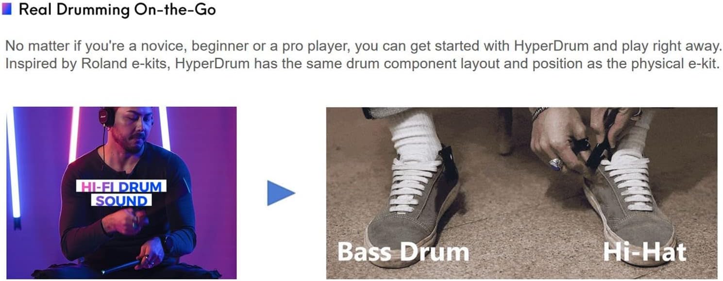 Virtual Electronic Drum Set with MIDI Support & No Noise, Portable Digital Percussion Machine with Lessons for Beginners Adults, Bluetooth