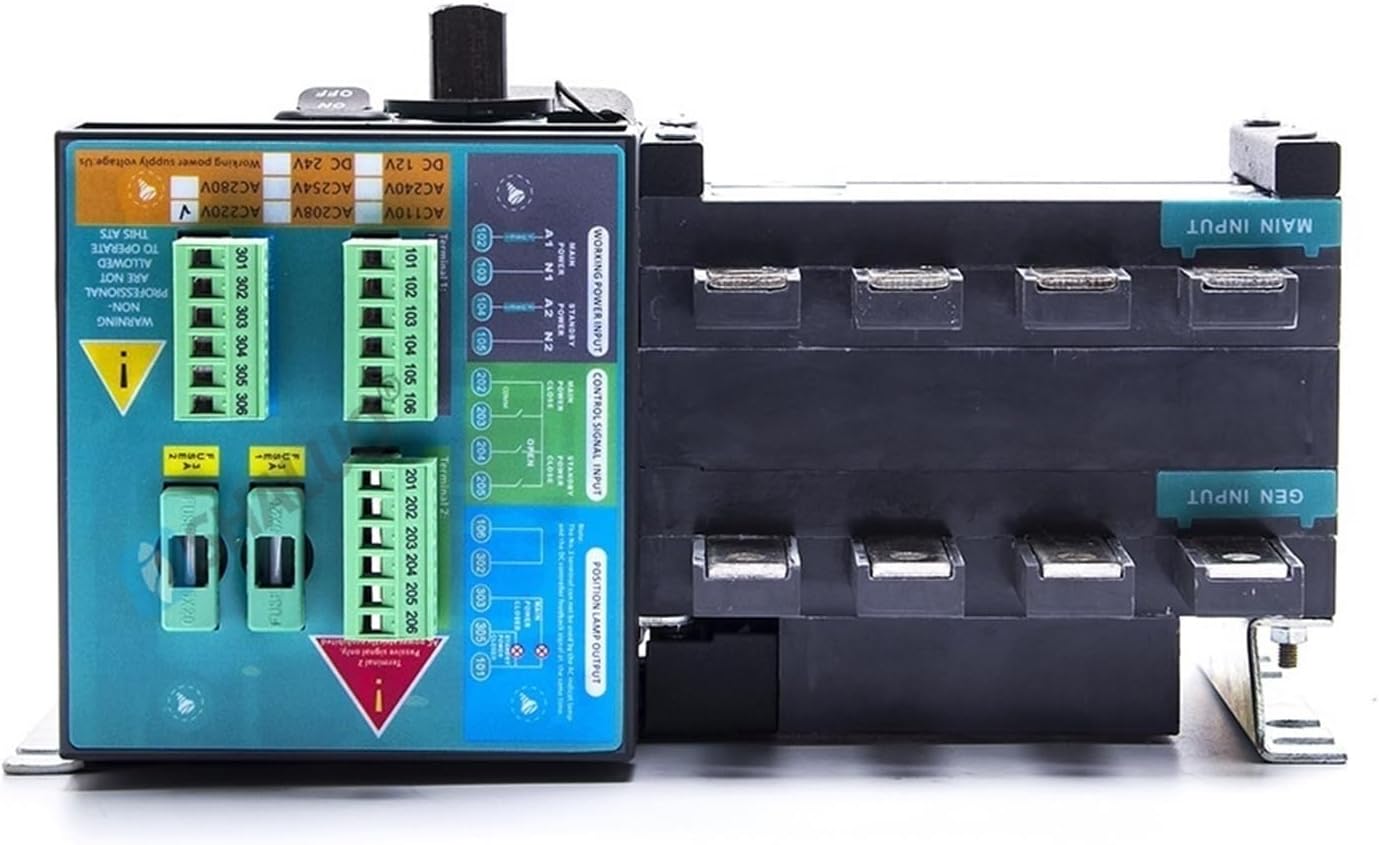 ATS Dual Power Automatic Transfer Switch 4P 100A 250A 300A 630A AC220V Working Voltage for Generator Parts(630A 4P)