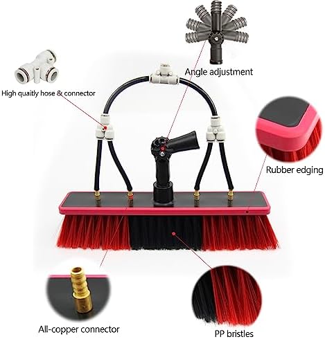 Glass Cleaning Brush Household Water Supply Telescopic Pole Kit Solar Panel Rotating Brush Solar Photovoltaic Panels，Telescopic Window Cleaner Pole 3-9M Adjustable Brush