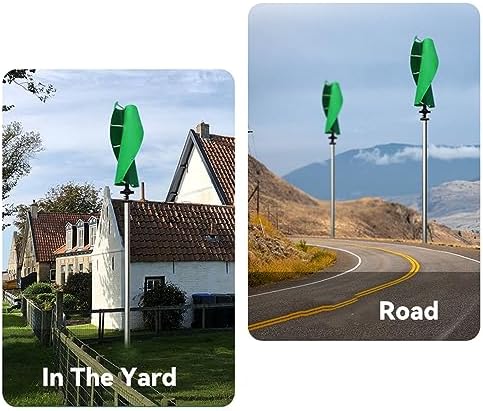 5kW Wind Turbine Generator Kit - 12V/24V/48V Off-Grid System with Hybrid MPPT Charge Controller, Low Wind Speed, Quiet Maglev Technology, Green Color