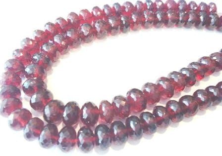 13 inch natural beads strand of 8-10mm faceted rondelle mozambique garnet gemstone beads for DIY jewelry - necklace, bracelet, earring, ring.