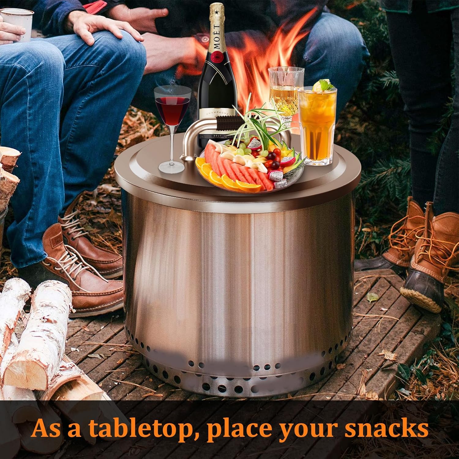 Uniflasy Fire Pit Lid for Solo Stove Yukon, 304 Stainless Steel 27