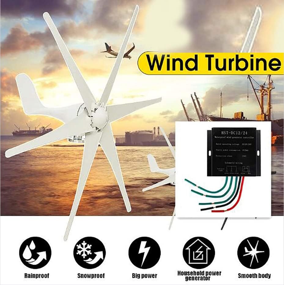 48v, 12000W Noiseless Vertical Wind Turbine Generator Kit,12V 24V 48V 6 Blades Wind Turbines Generator with MPPT Controller Kit for Home Streetlight