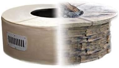 HPC Fire Round Unfinished Gas Fire Pit Enclosure with Match Lit Kit (U45R-MLFPK25CEK-NG), Natural Gas, 45-Inch