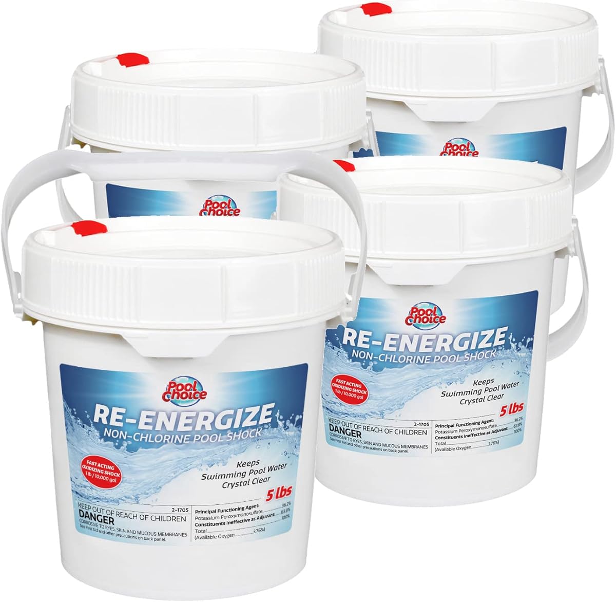 SpaChoice 5-Pounds 4-Pack Premium Re-Energize, Non Chlorine Pool Shock, Made in USA