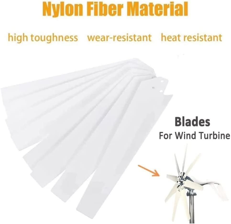 CAJUCA 8 Pcs Wind Turbine Blades Nylon Fibers Blades 550Mm Horizontal Wind Turbine Generator Windmill Accessories DIY Blades for Wind Generator