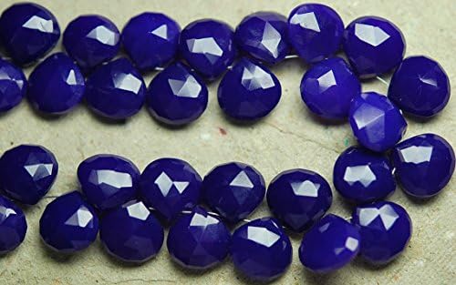 2 match pair- purple chalcedony faceted heart shape briolettes 11mm large size