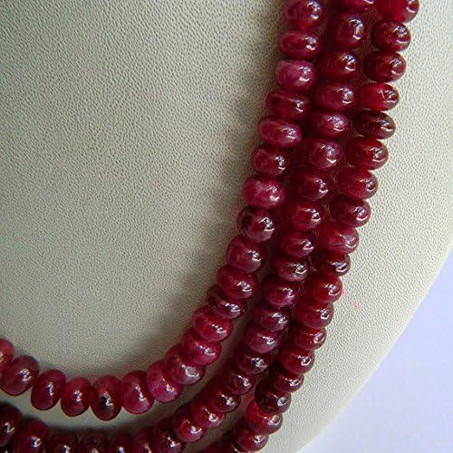 ruby necklace ruby jewelry glass filled ruby 3 strands 5mm to 9mm beads 12 inches to 15 inches each