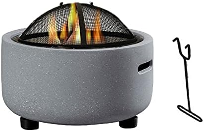 Fire Pit with BBQ Grill Shelf Outdoor Garden Patio Heater BBQ/Ice Pit with Waterproof Cover (3 in 1Fire Pit Table & Grill)