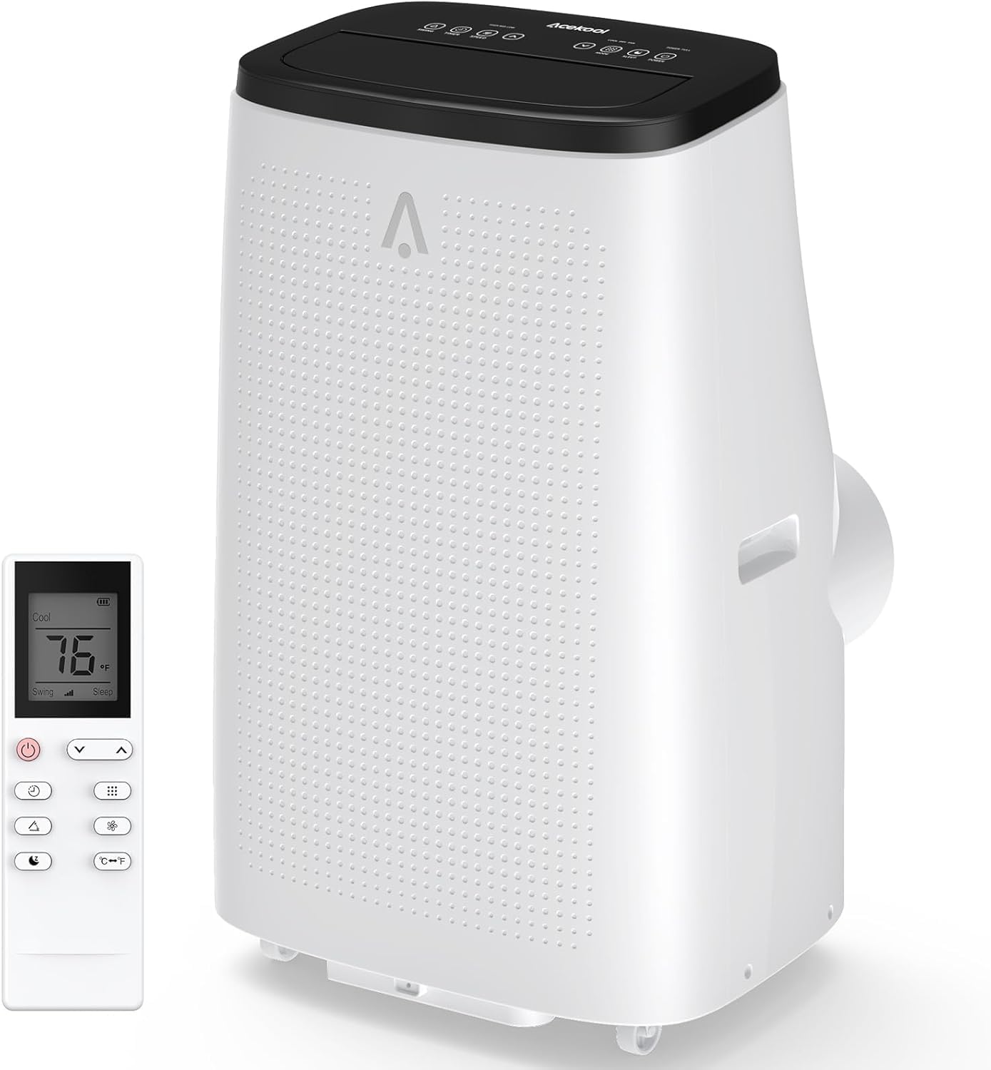 14000 BTU Portable Air Conditioner - Cools Rooms Up to 750 Sq.Ft, Window Vent Kit Included, Quiet Operation, 3-in-Cool/Fan/Dehumidifier, 24H Timer,White + Grey