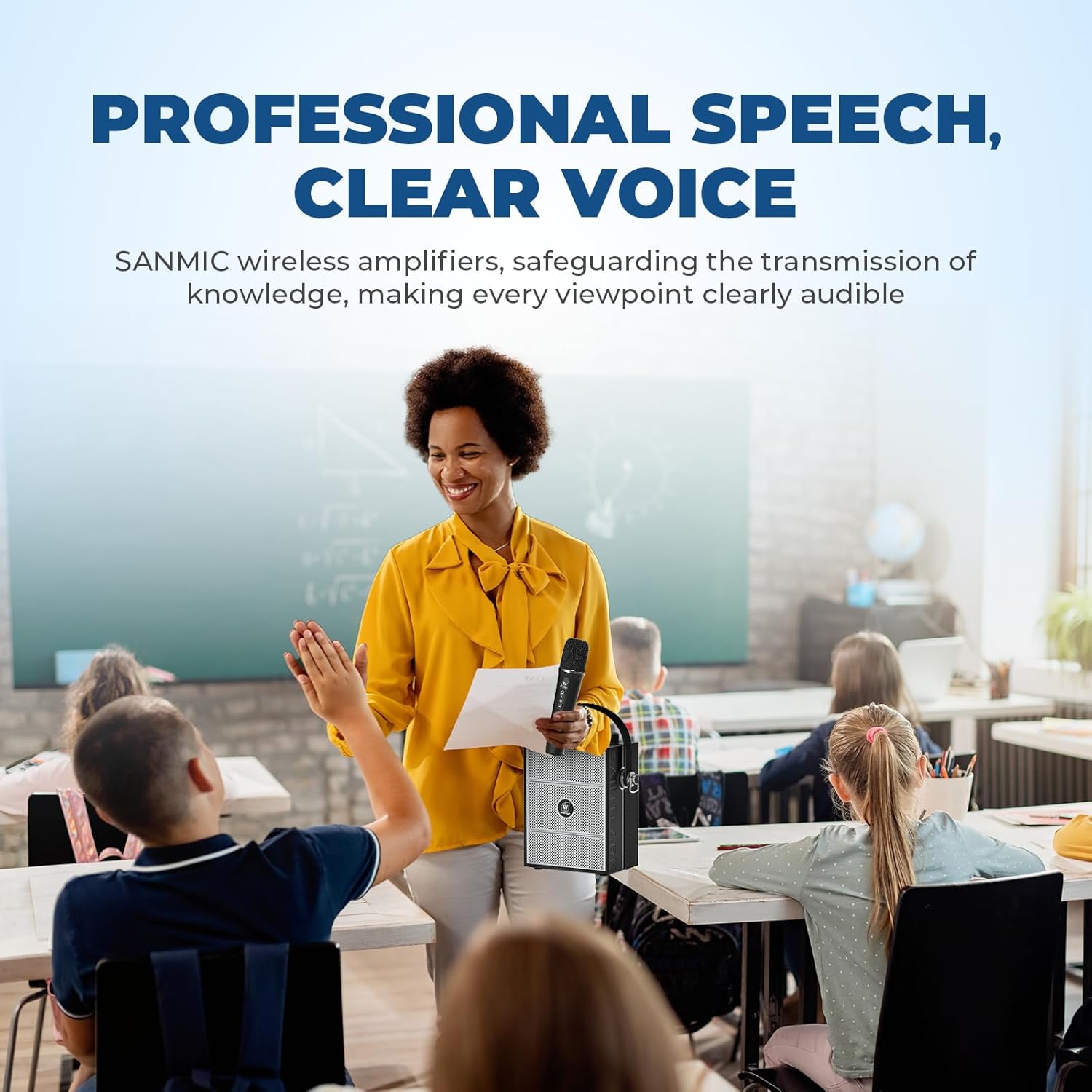 Wireless Voice Amplifier with Handheld Microphone, Portable Bluetooth Speaker Microphones for Teachers & Events, Wireless Karaoke Mic for Singing, PA System with Echo & Sound Effects S98 Pro