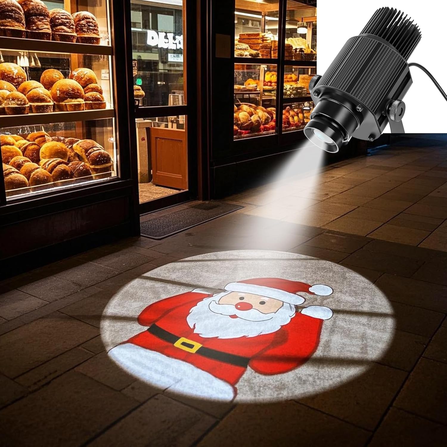 35W GOBO Projector with Free Custom Logo, IP67 Waterproof Outdoor Projector with Rotating Lens for Weddings, Store Advertising, Indoor & Outdoor Use (35W)