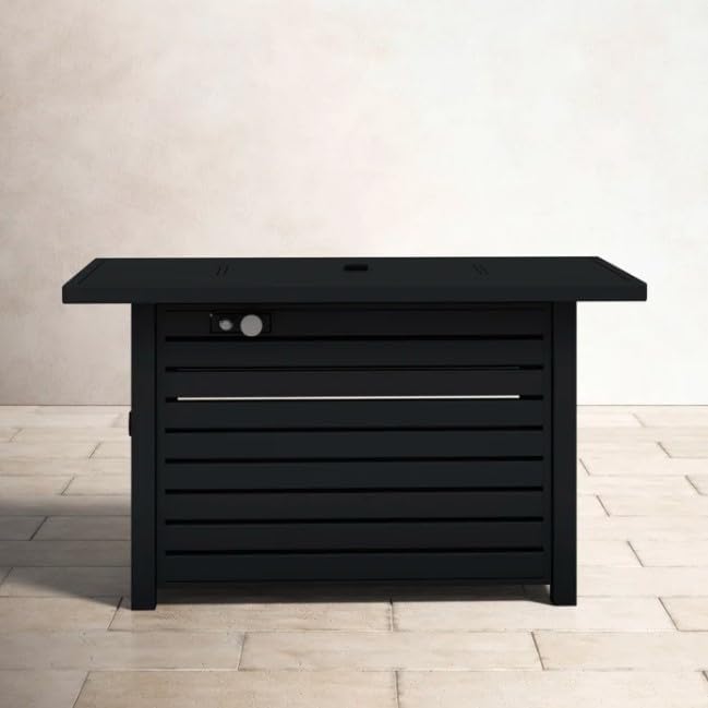 GOWE Steel Propane/Natural Gas Outdoor Fire Pit Table with Lid