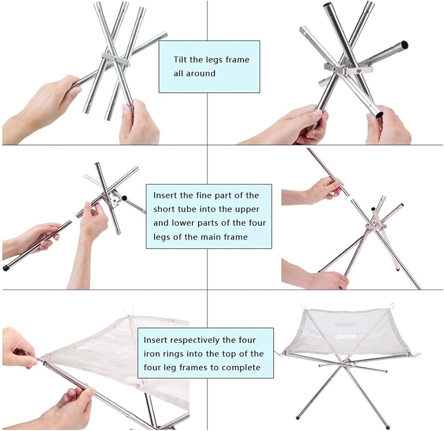 Fire Pit for Outdoor Barbecue, Portable Storage Campfire Stove, Fire Pits for Garden Equipped with Storage Bag and Stand Outdoor Fire Pits are Suitable for Camping, Party Garden