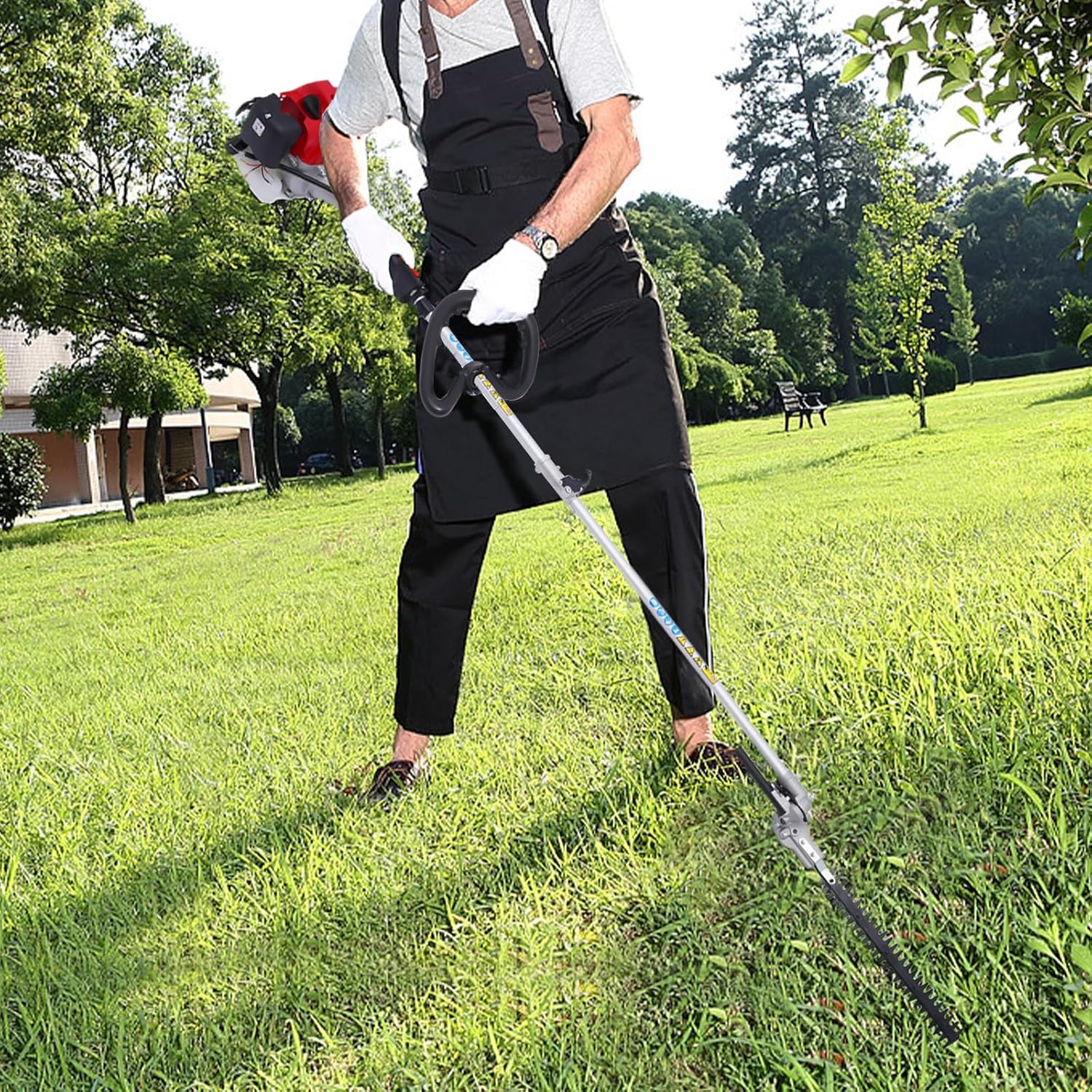 DYRABREST 5-in-1 Lawn Mower, 51.7cc 2-Stroke Side Mounted Grass Mower, Grass Gardener Hedge Shears Lightweight Grass Trimmer for Garden Yard Lawn Care