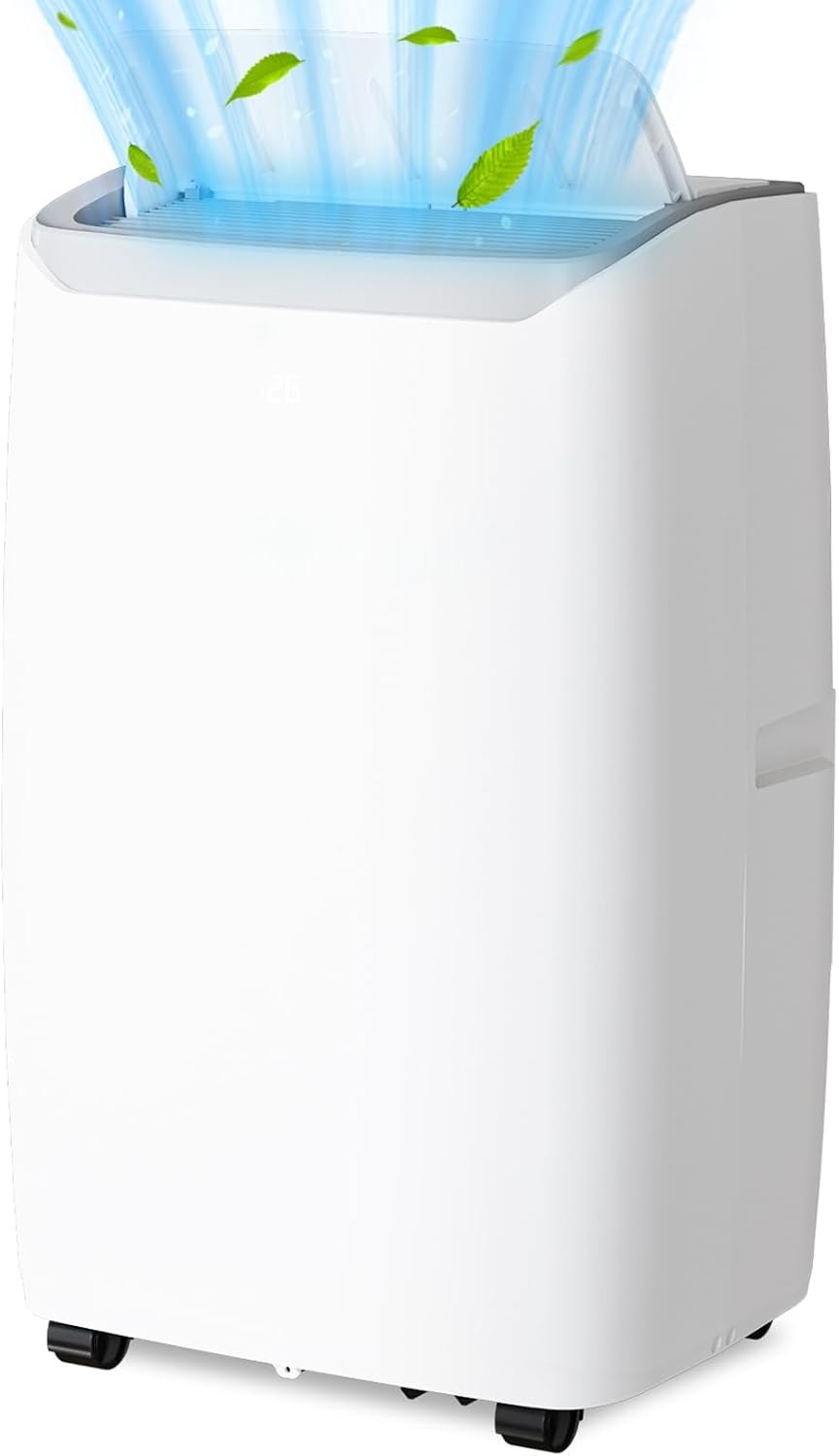 Portable Air Conditioners, 12,000 BTU Portable AC Unit for Room up to 550 Sq. Ft. with Remote Control, Sleep Mode, 24H Timer, Window Installation Kit