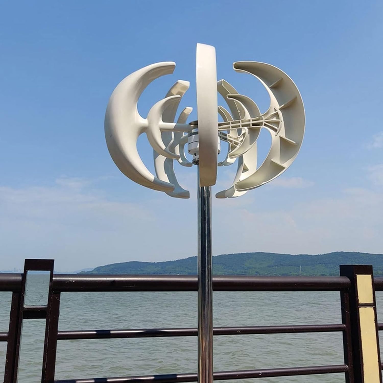 1000W 12V 24V Vertical Wind Turbine Generator, with MPPT Controller, Wind Turbine Home Use Nylon Fiber Wind Turbine Three-Phase Alternator (Green -12V)