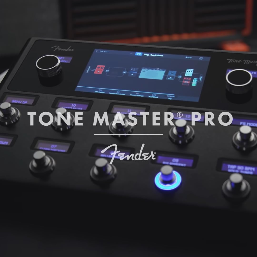 Fender Tone Master Pro Multi-Effects Guitar Pedal Workstation Bundle with 2 x Tone Master FR-10 120V 1000 W Class-D Power Amp and 2 x 25-Feet XLR Male to Female Microphone Cable (5 Items)