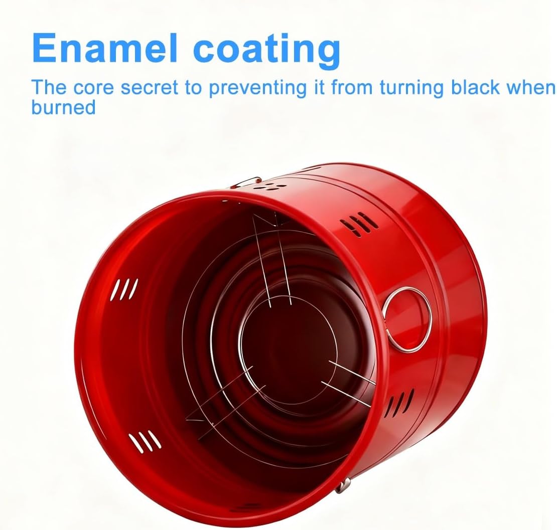 Burn Barrel, Firepits, Paper Burner, Incinerator, Including Tripod Fire Hook, for Leaves Trash Camping Bonfire Backyard(33cm/13in)