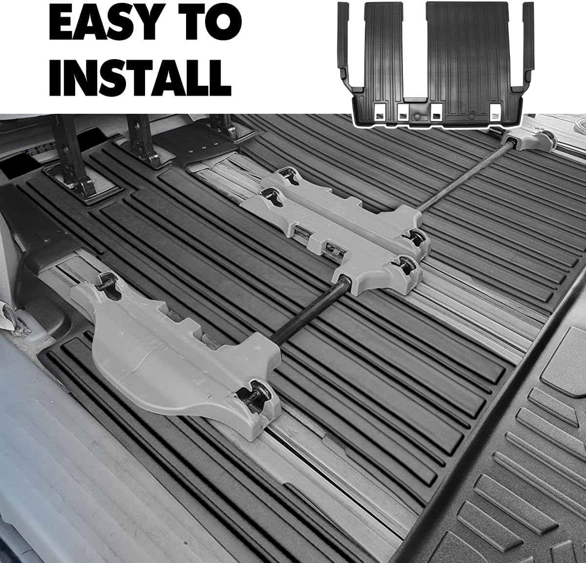 Compatible for 2011-2020 Toyota Sienna 8 Passenger Floor Mats & Cargo Liner All Weather Floor Mats for Toyota Sienna 2011-2020 Accessories (3rd Row Seat Without Power Folding)