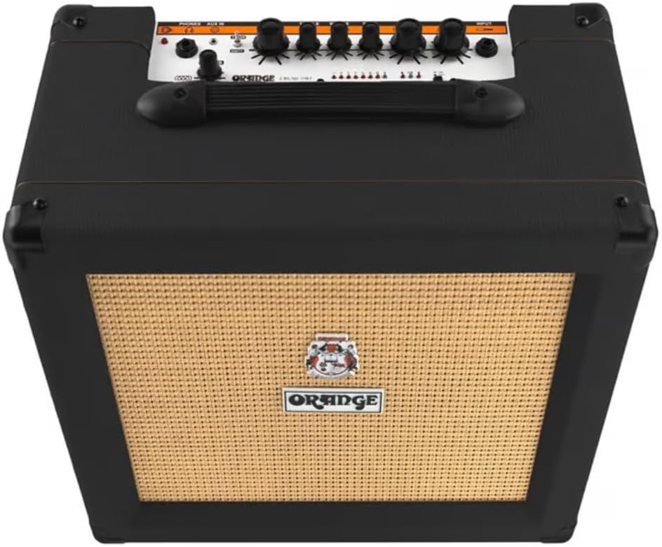 Orange Crush 35RT Guitar Combo Amplifier Bundle w/Pig Hog Black Instrument 10’ Cable, Power Supply AC Adapter and Liquid Audio Polishing Cloth