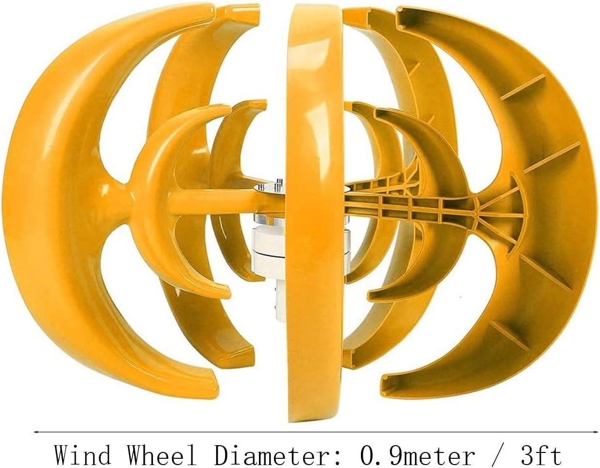 1000W 12V/24V/48V Wind Turbine, 5-Blade Lantern Vertical Axis Wind Generator with MPPT Controller for Hybrid Wind Solar System Red Lantern Small Wind Turbine (24, Volts)