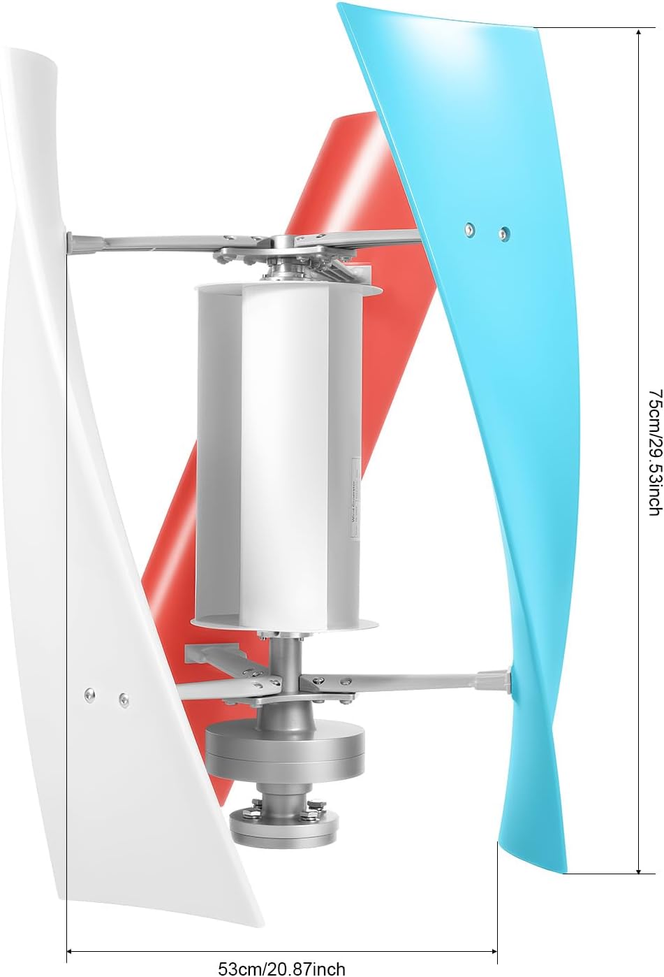 12V 400W Wind Turbine Generator Kit 3 Blades Helix Vertical Wind Turbine with Controller Colorful Wind Generator Windmill, Red+White+Blue (12, volts)