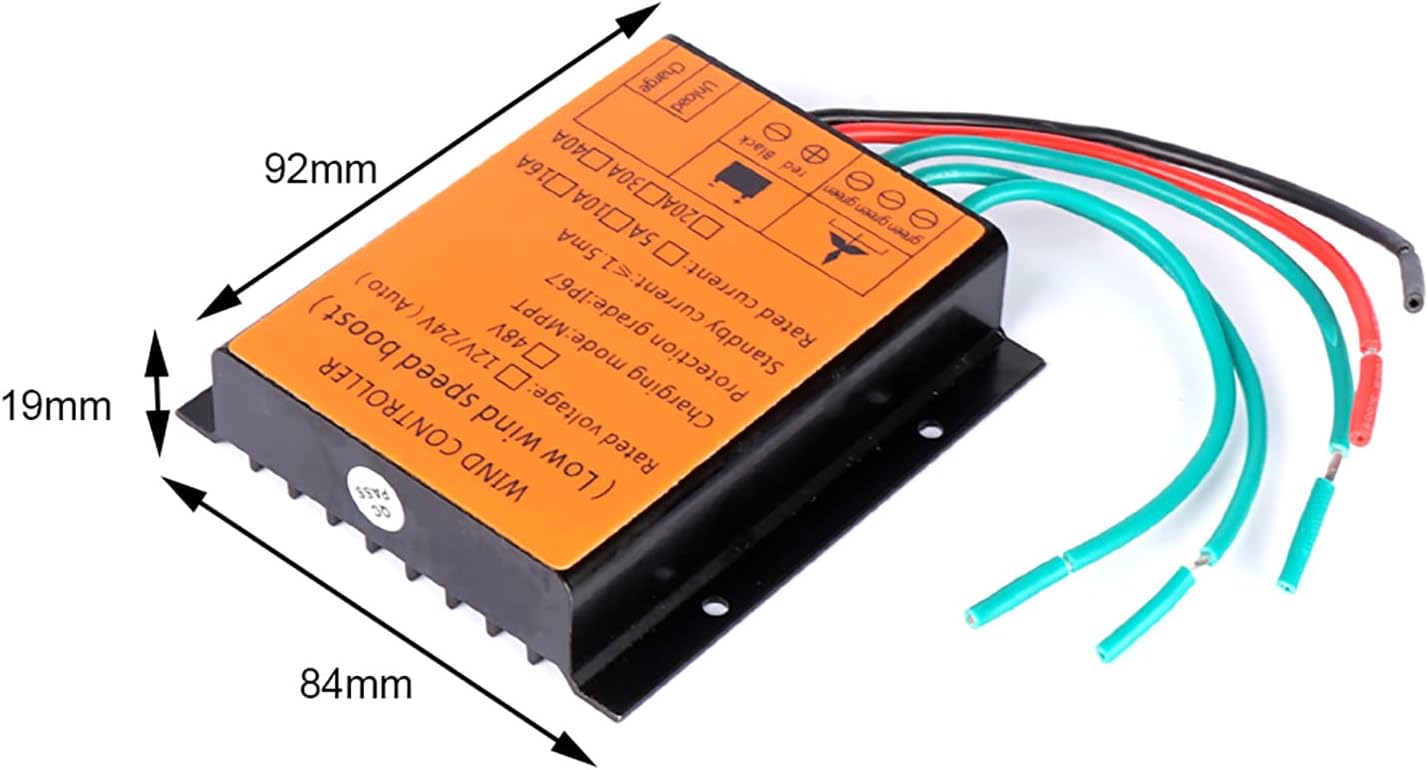 5000W Wind Generator Controller, 12V/24V Auto Match 48V MPPT Wind Battery Charging Regulator Controller IP67 Waterproof for Wind Turbine Generator,24V