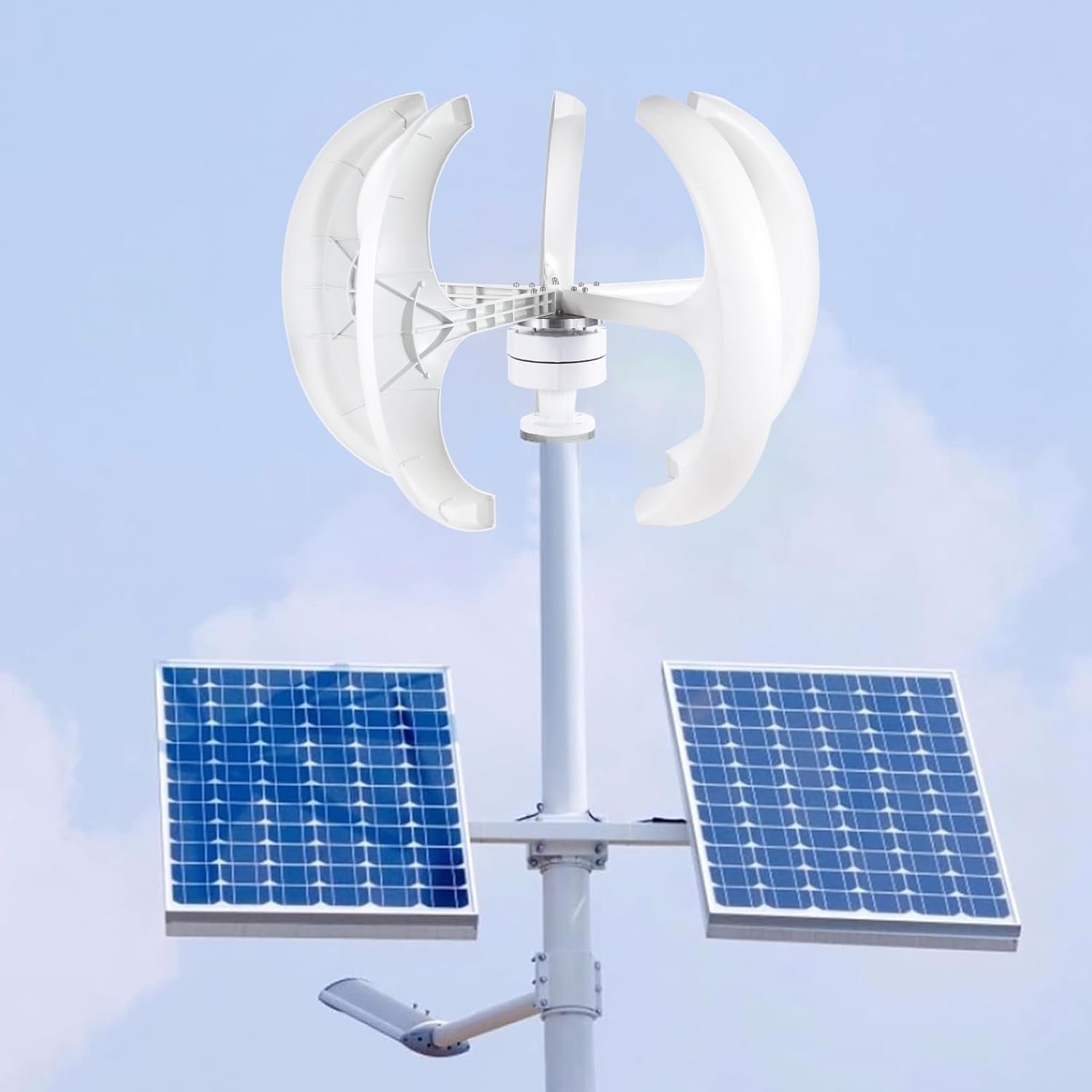 Vertical Wind Turbine Kit - Small Residential Wind Turbine 24V - Automatic Angle Adjustment Windmill Household for Home, Boat, Street Lighting