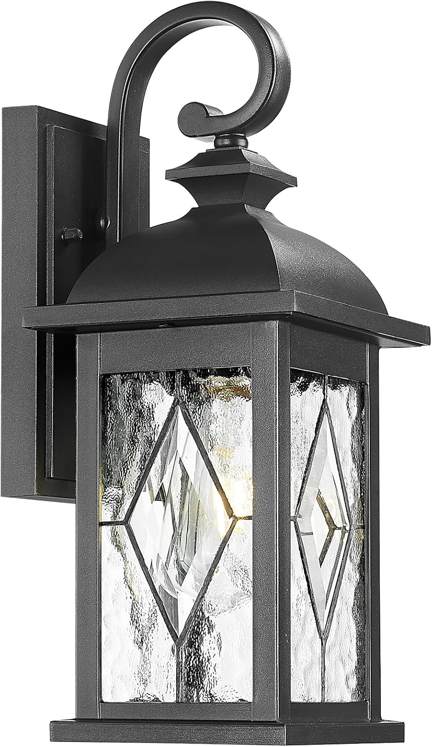 Porch Lights Outdoor 21 Inch Large Outdoor Wall Lights with Clear Water Ripple Glass Aluminum Waterproof and E26 Socket