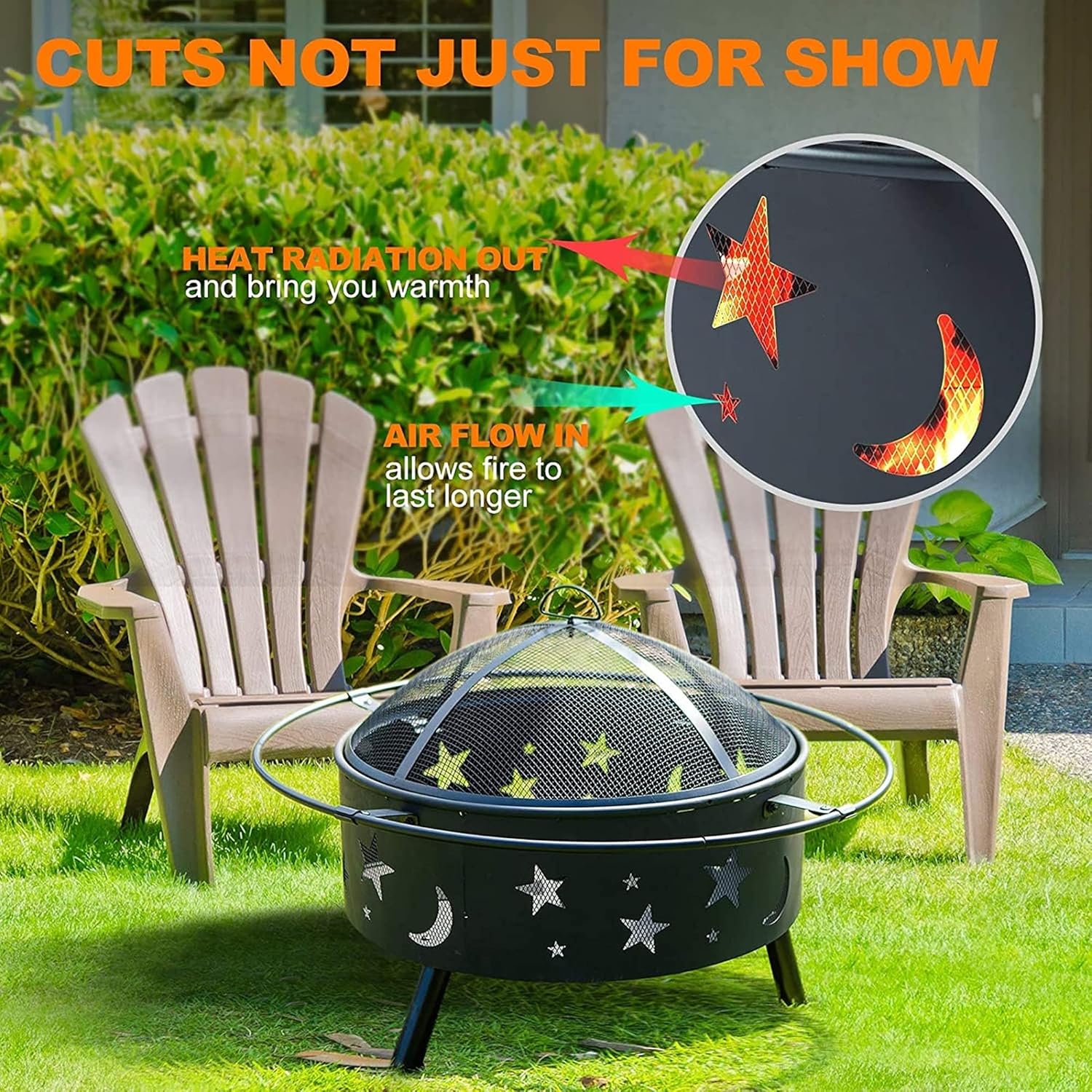 Fire Pits & Bowls, Smokeless Heating Basin w/Spark Screen, Wood Burning Fireplace Stove, Barbecue BBQ Grill Firepit ?for Outdoor/Indoor