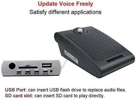 Wall Mount High Power Sensitive PIR Motion Sensor Voice Programmable Speaker Motion Sensor Sound Player with Audio Recordable for Halloween Haunted House/Shop/Factory/Home Safe Warning Voice Prompt