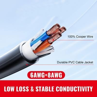 Happybuy 30 Ft RV Power Cord, 50A, NEMA 14-50P to NEMA SS2-50R, STW 6/3 + 8/1, LED Grip Handle, 15A Adapter, ETL Certified for RVs & Generators