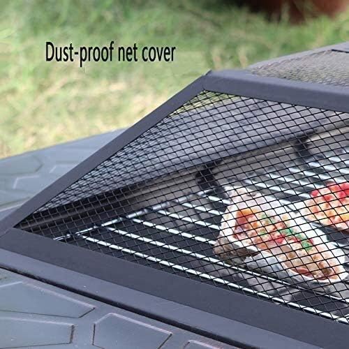Fire Pits Outdoor Wood Burning Outdoor Fire Pit, Multifunctional Garden Terrace Fire Bowl Heater,BBQ Grill Fire for Backyard Garden Camping Picnic with Cover BBQ Cooking for Outside Camping Backyar