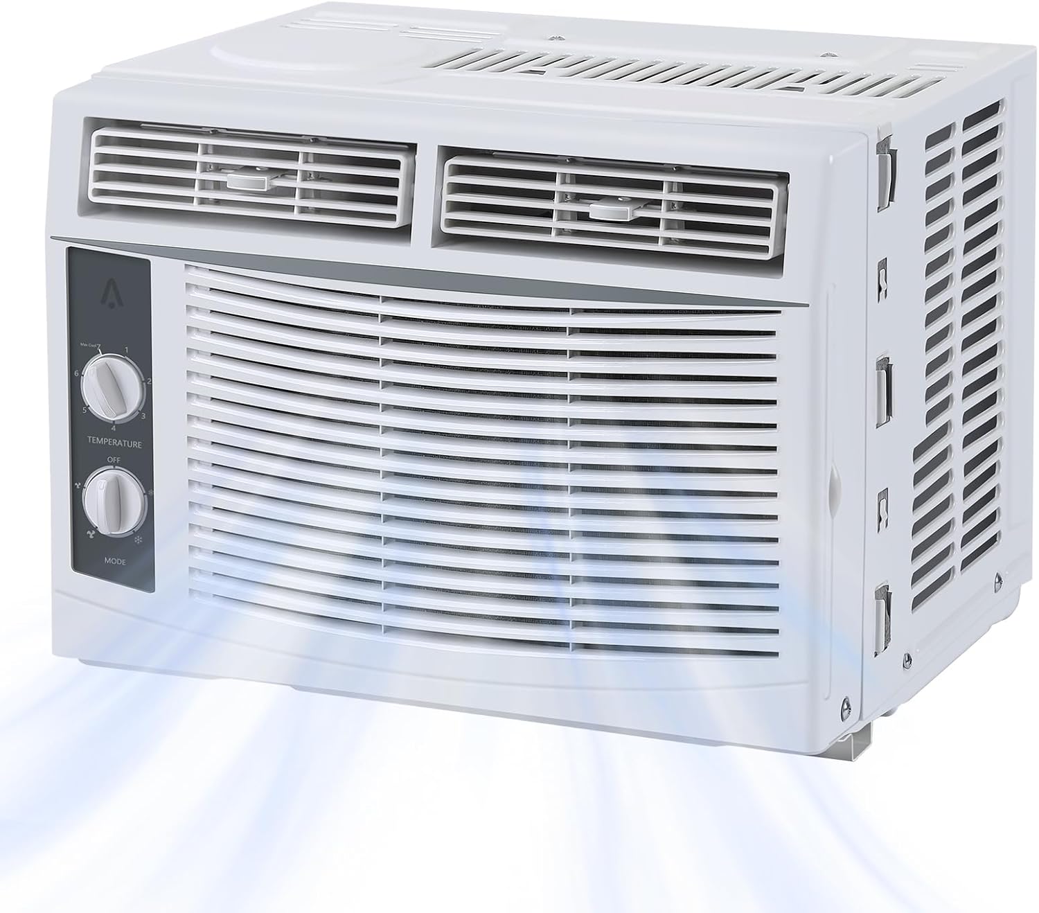 ABS with 1 ABS Window Air Conditioner - 5000 BTU, Mechanical Operation, 7 Temperature Settings, Two-Stage Vertical and Horizontal Air Outlets, Energy Efficient and Quiet