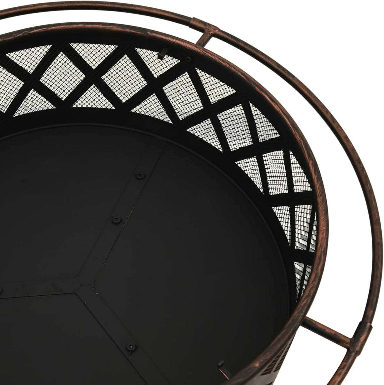 Rustic Fire Pit with Poker, 29.9in XXL Steel Fire Pit for Outdoor Garden or Patio