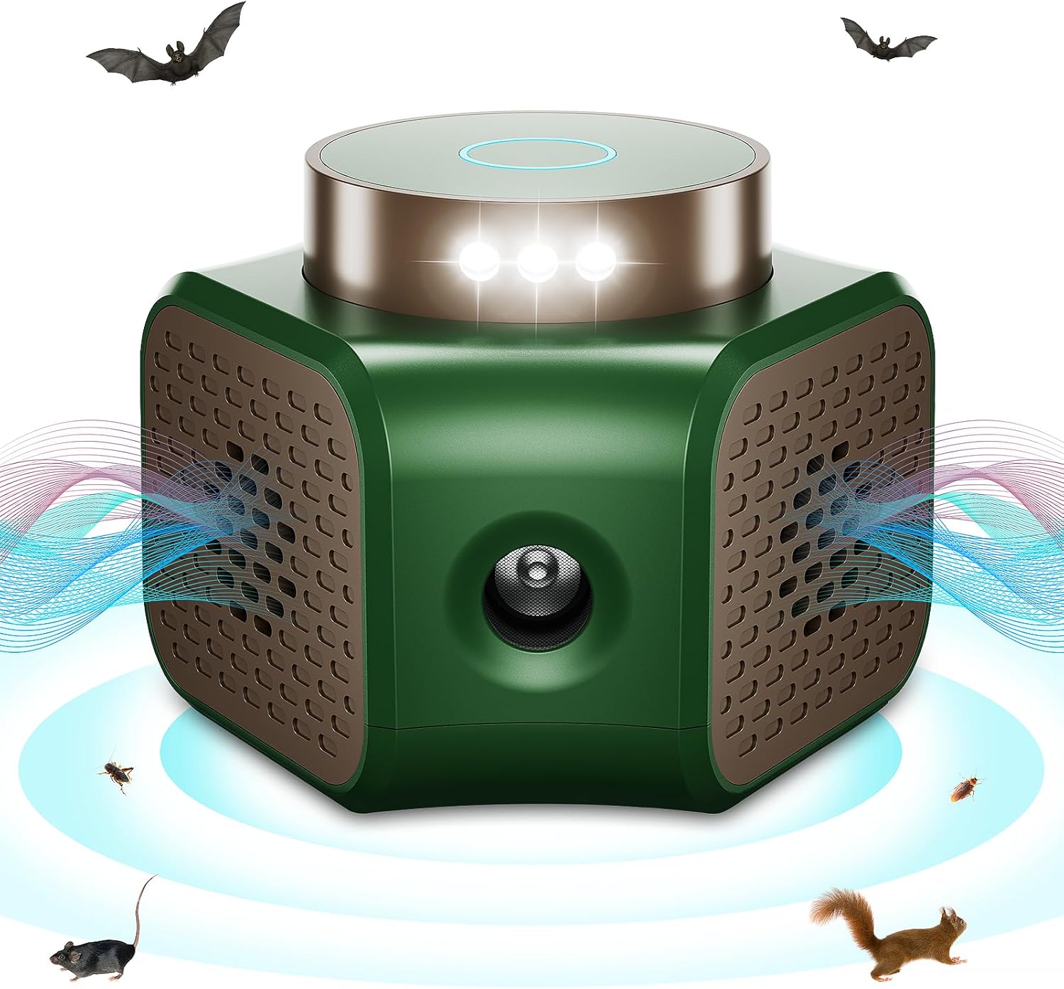 Mice Repellent Indoor Junforbs Rodent Repellent Ultrasonic Plug in 4 Modes Ultrasonic Pest Repeller with 9 Strobe Lights - Effective Control for Mouse, Squirrel, Rat, Rodent, Roach, Bugs, Bat, Gekos