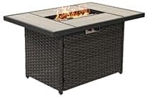 Grand patio Outdoor Propane Fire Pit Table with Cover/Lid for Patio, 43 inch 60,000 BTU,Wicker/Rectangle