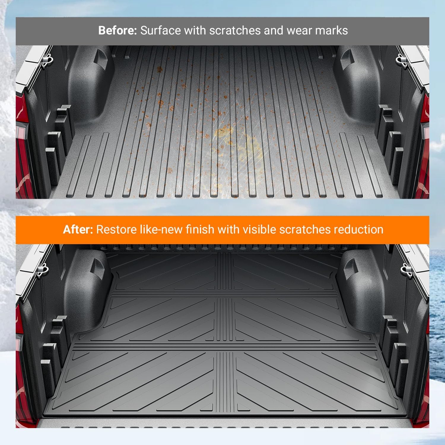 powoq 5.5FT Bed Mat Compatible with 2022-2026 Toyota Tundra Truck Bed Liner Cargo Mat TPE Cargo Liner Replacement for 2022 2023 2024 2025 2026 Toyota Tundra Accessories (5.5FT Bed Mat)