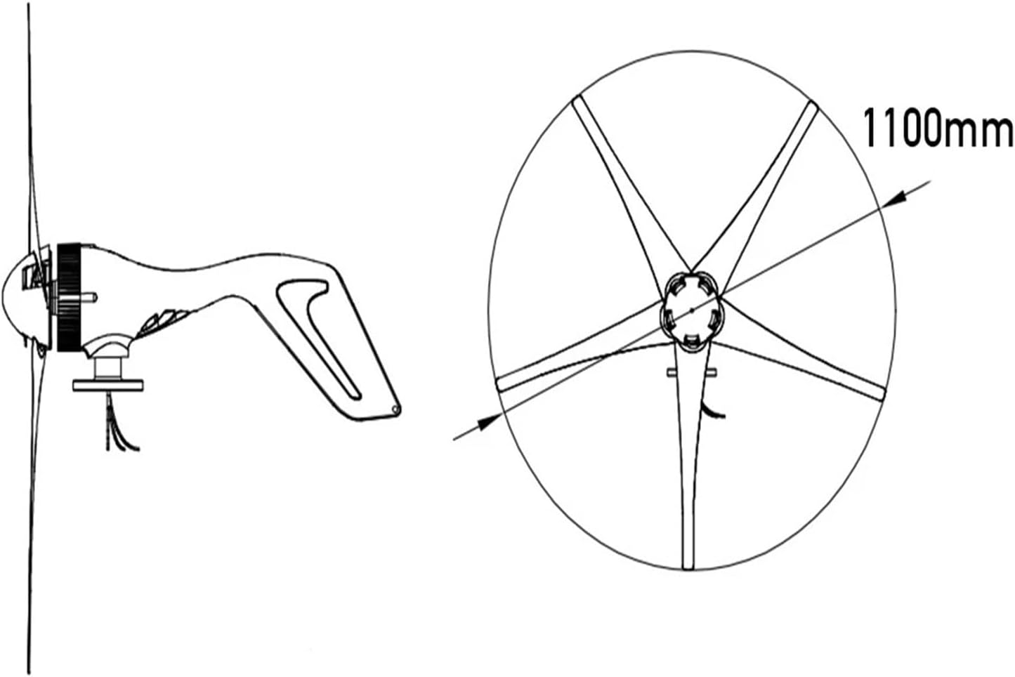 600w 800w 1000w Wind Turbine Generator Windmill 12v 24v Home Appliance Camping Power Generator with MPPT Controller Low Starting Speed for Home(6 Blades 1000w,24V)