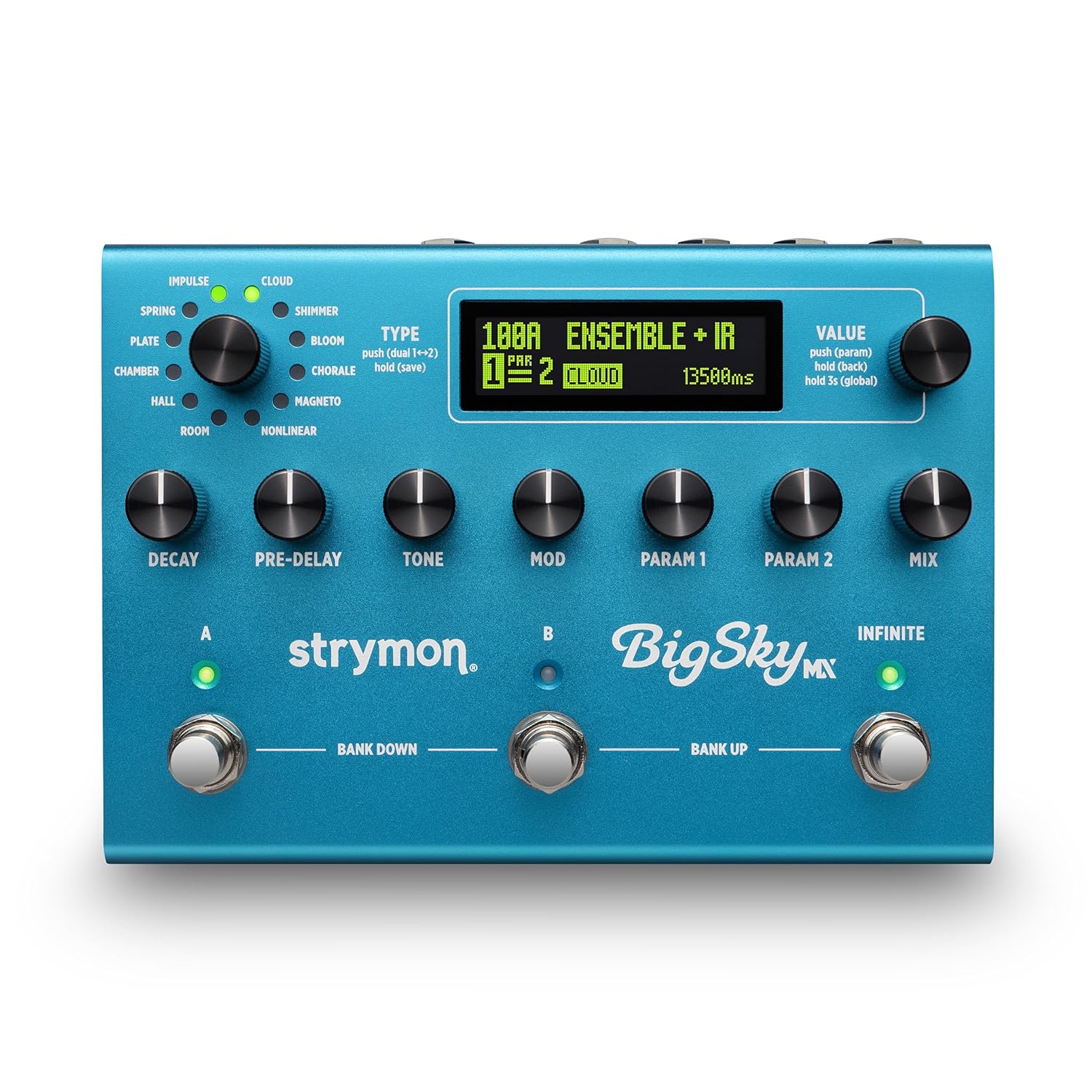 Strymon BigSky MX Reverb Workstation Guitar Effects Pedal for Electric and Acoustic Guitar, Synths, Vocals and Keyboards
