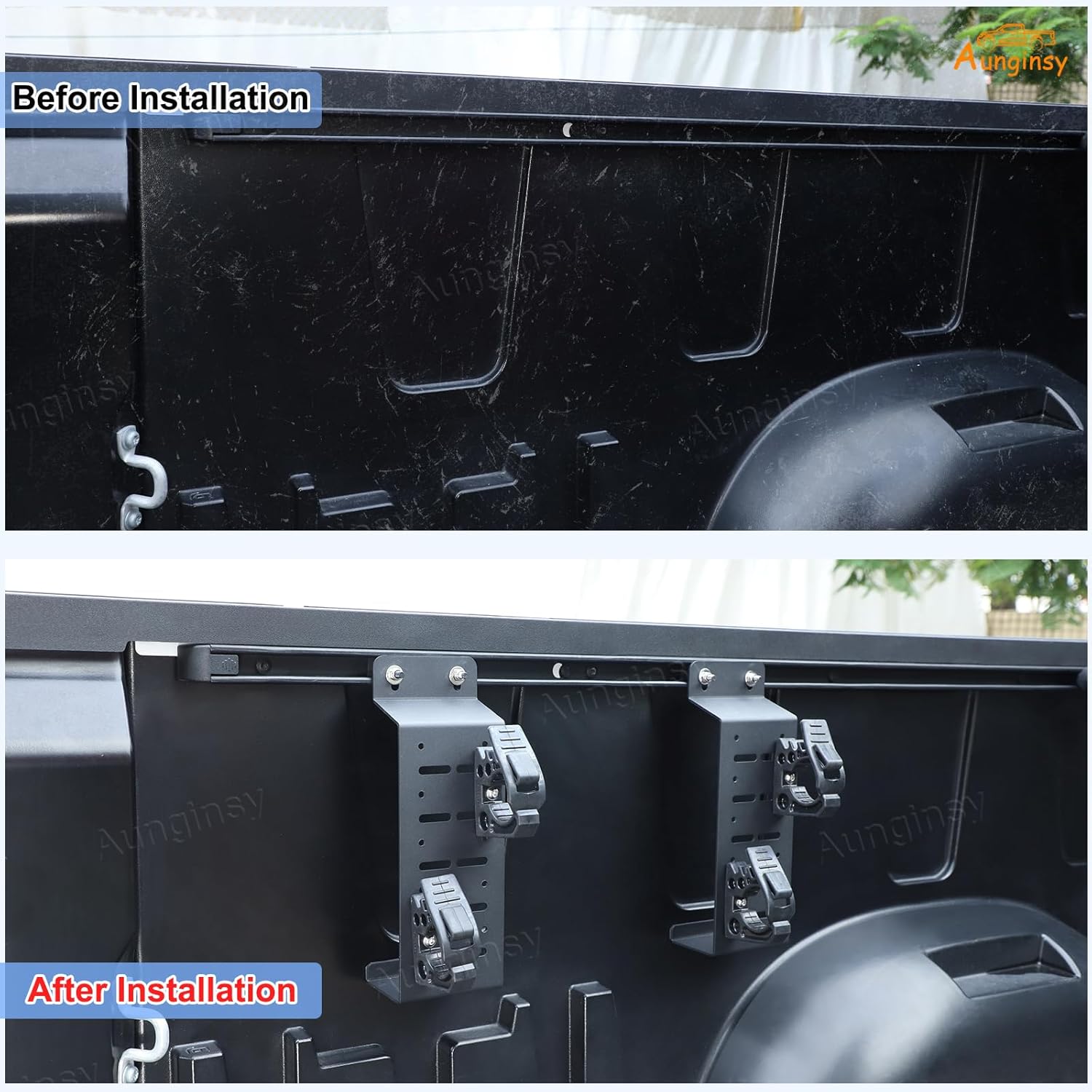 Aunginsy Bed Rail Mount Brackets Compatible with Toyota Tundra 2022-2025 Pickup Truck Bed Rail Track System Bed Rail Modular Accessory Mount for Shovels, Recovery Boards, Fuel Cans & Other Accessories