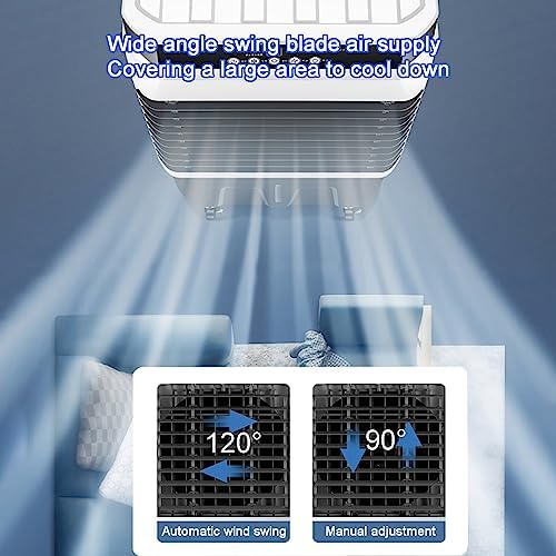 40L Evaporative Air Cooler, Portable Air Conditioner/Cooling Fan/Humidifier with 3 Modes/Speeds, 120°Oscillation, 4 Ice Packs for Outdoor Indoor Use (Color : Mechanical, Size : 41x32x90cm)