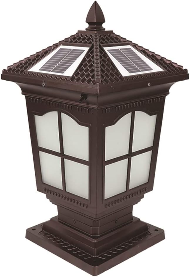 European-Style Solar Post Lights,Courtyard Garden Villa Solar Column Lamp Lantern,Gate Bollard Pillar Light,Gate Outdoor LED Waterproof Stigma Lamps Fixtures,for Porch, Courtyard,Pathway,Deck