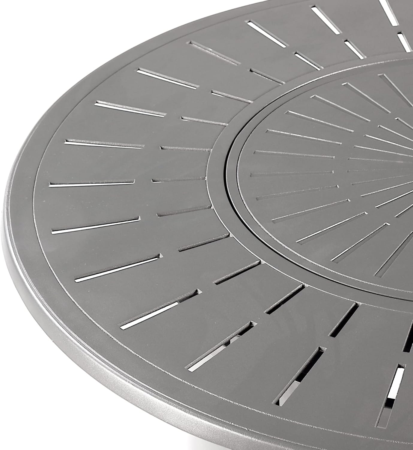 Oakland Living Round 44 in. x 44 in. Aluminum Propane Fire Pit Table with Glass Beads, Two Covers, Lid, 57,000 BTUs in Grey Finish